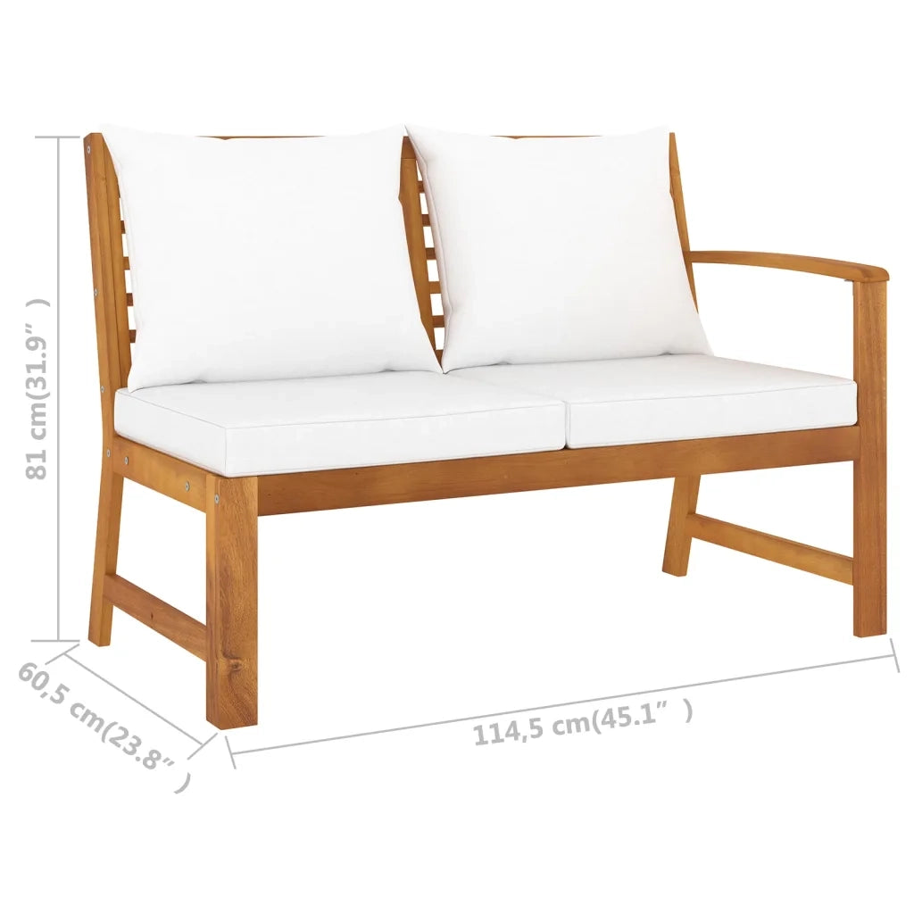 Set Divani da Giardino 4 pz con Cuscini Crema in Legno Acacia cod mxl 43939