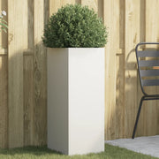 Fioriera-Vaso-Contenitore per Piante Bianca 32x29x75 cm in Acciaio