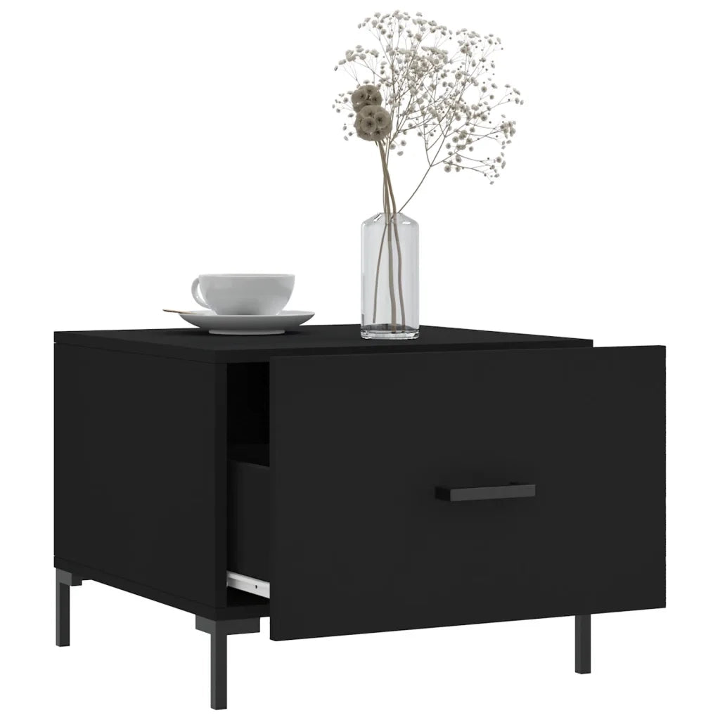 Tavolino da Salotto Nero 50x50x40 cm in Legno Multistrato