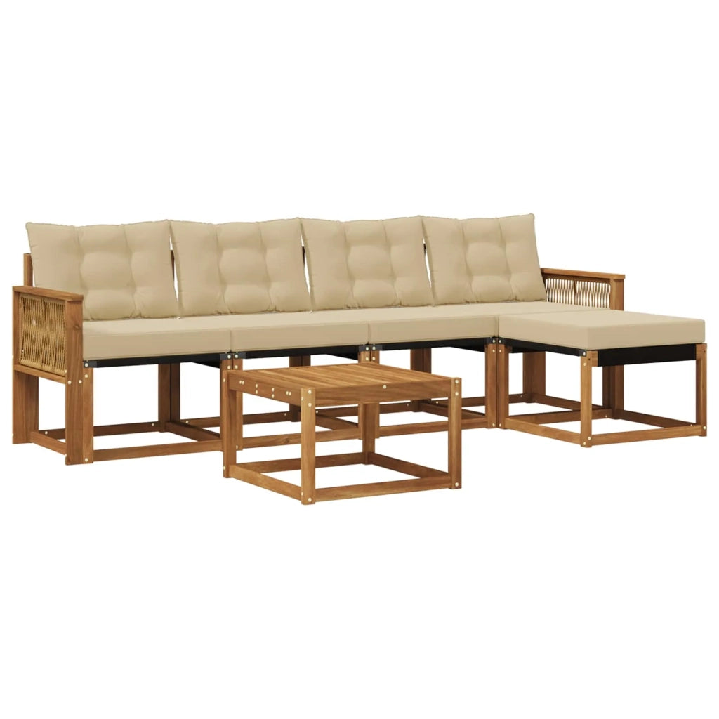 Set di divani da esterno 6 pz Naturale e Beige 3381909