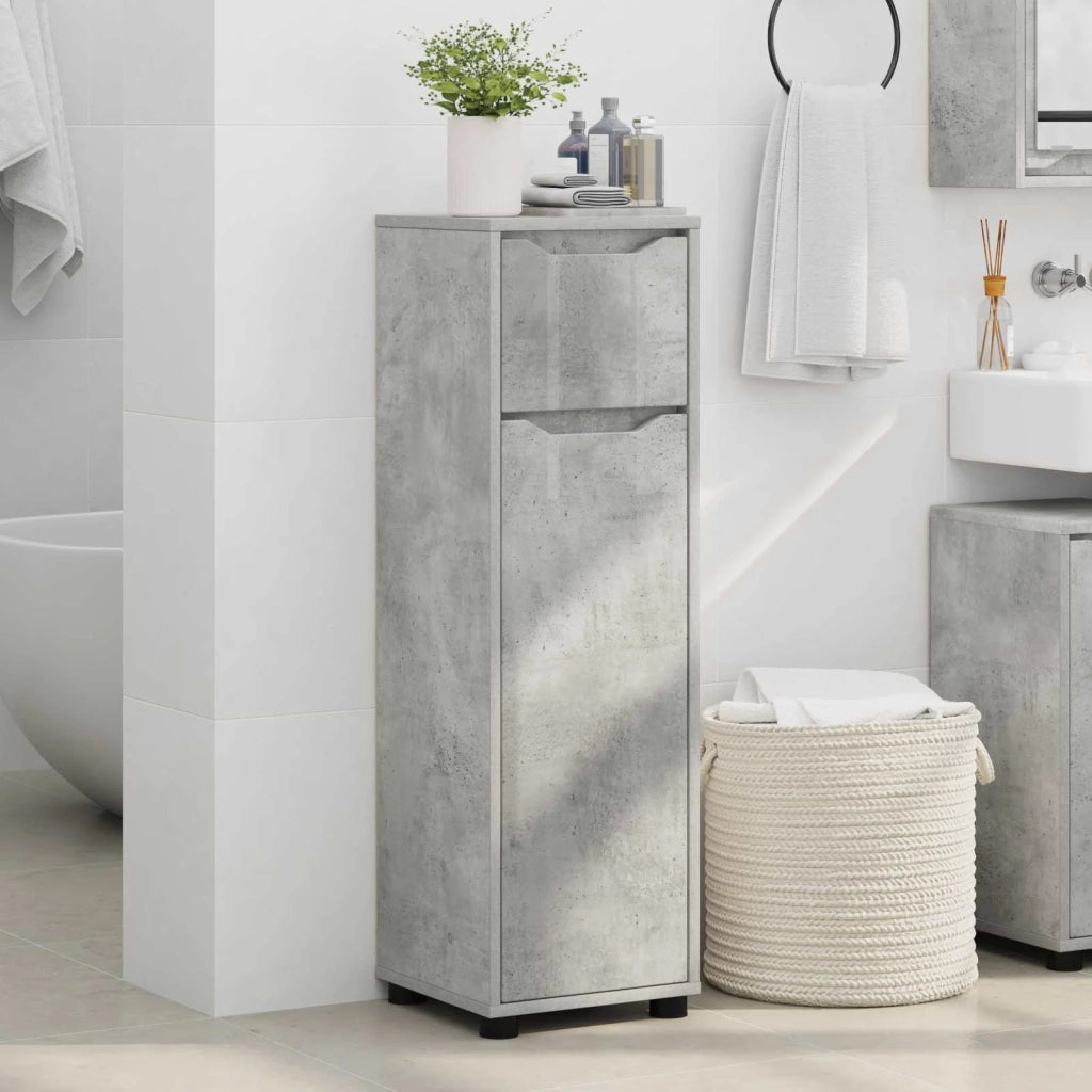 Mobile da Bagno con cassetto Grigio cemento 30,5 x 30 x 101 cm 888740