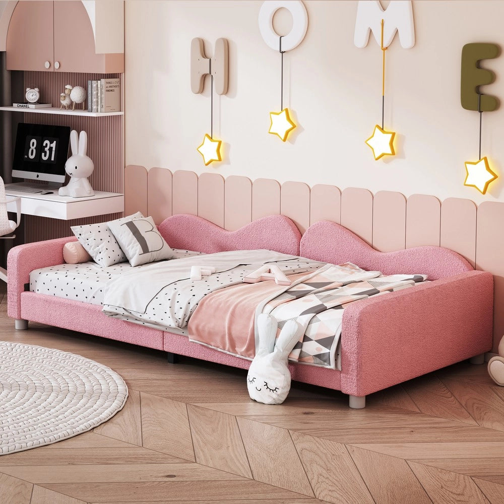 Letto imbottito singolo ¨C Minimal ¨C rosa velluto 90x200cm