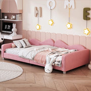 Letto imbottito singolo ¨C Minimal ¨C rosa velluto 90x200cm