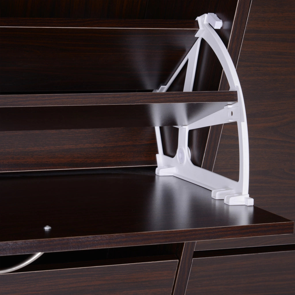 Scarpiera Salvaspazio con 4 Cassetti da 24 Paia 120x24x81 cm in Legno Marrone
