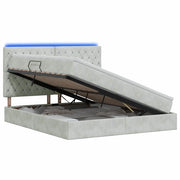 Letto con contenitore LED e materasso Grigio Chiaro 3460074