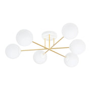 Lampadario Emibig MAGNUM 6xE14 oro con sfere bianche