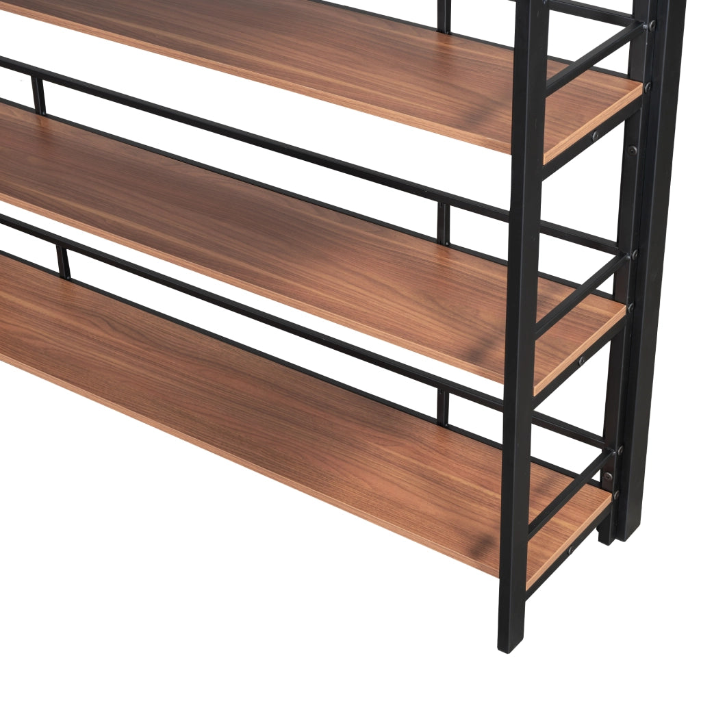 Letto a Soppalco 140 x 200 cm; Letto Singolo con Scala Contenitore; Mensole e Armadio; senza Materasso