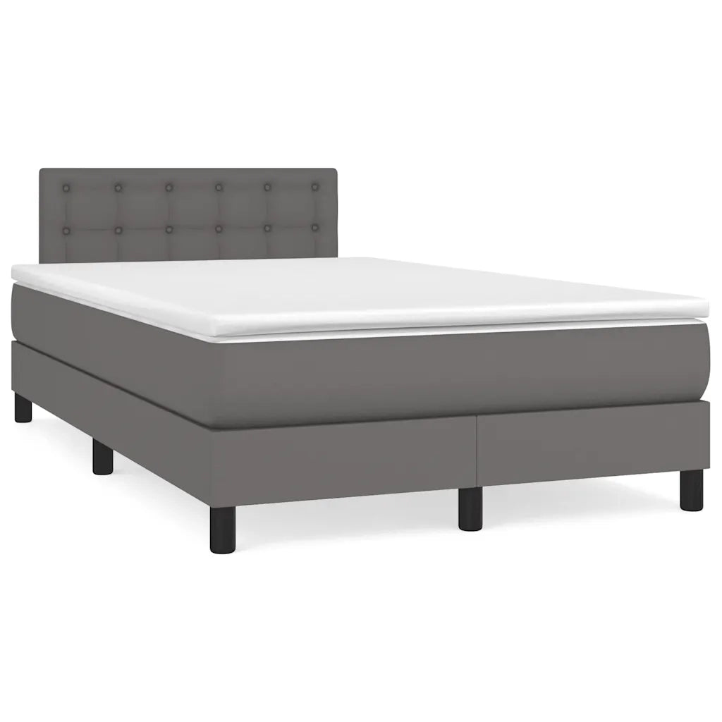 Giroletto Molle con Materasso e LED Grigio 120x190cm Similpelle 3270139