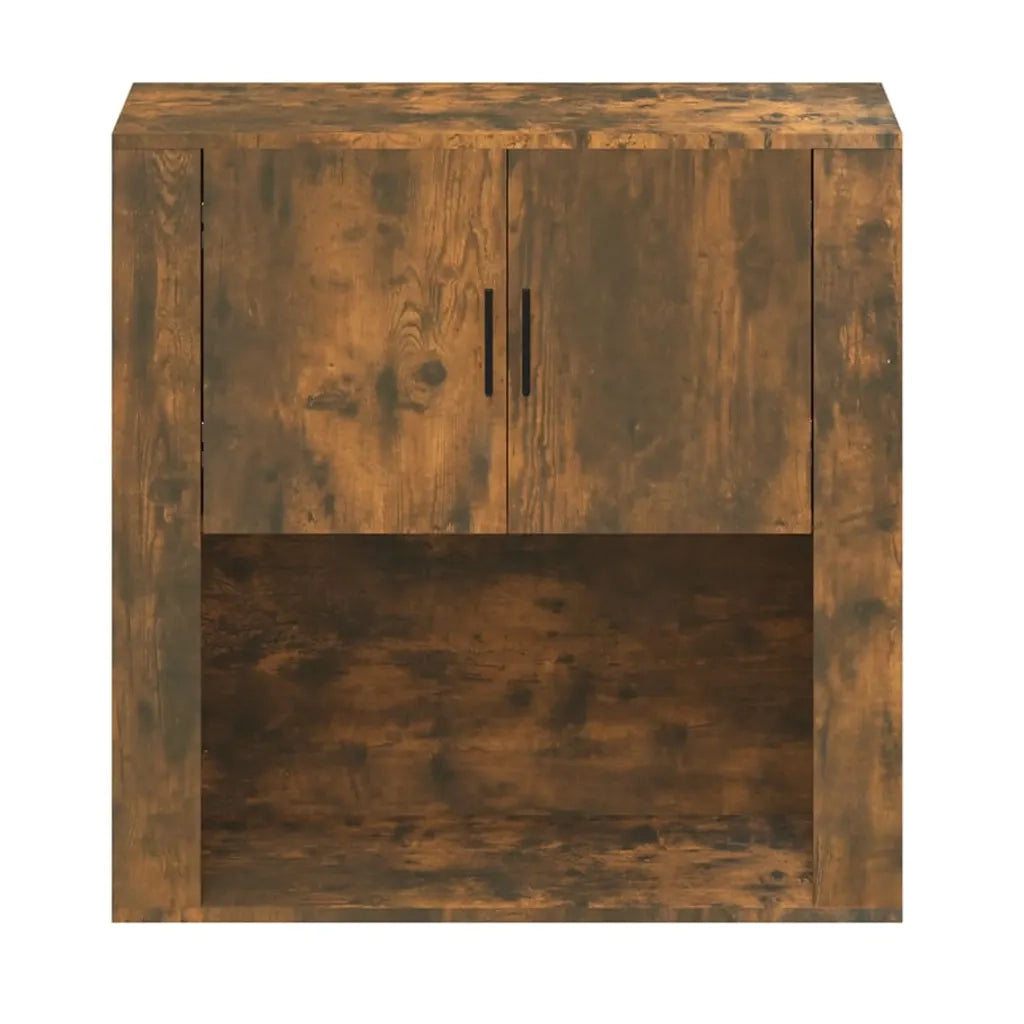 Armadietto a Muro | Mobile a Parete Rovere Fumo 80x33x80 cm in Legno Multistrato
