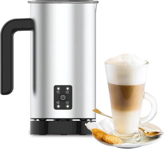 Melkopschuimer elettrico - funzione cappuccino silenziosa - 550 W di potenza - rivestimento antitrasferimento - fondo rimovibile - per caffè gourmet a casa - capacità 150 ml/300 ml - acciaio inossidabile