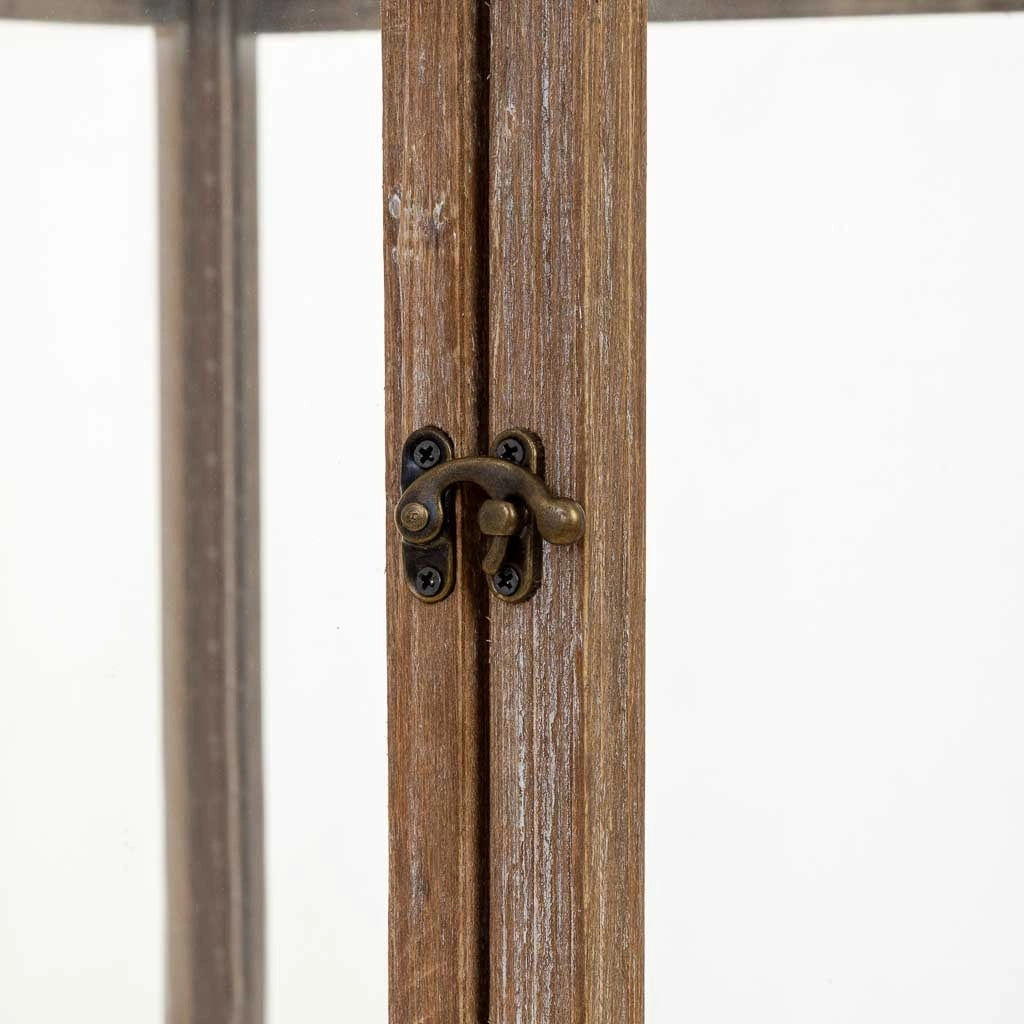 Lanterna in legno marrone 26x26x102,5h cm