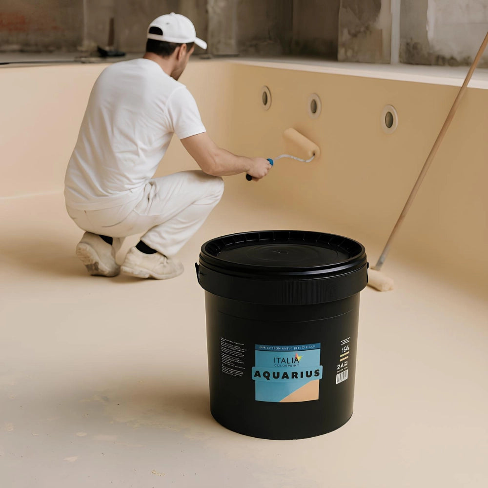 Aquarius pittura acrilica piscine cemento colore sabbia italia colorpaint *** formato 13 lt, confezione 1