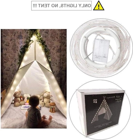 Illuminazione per tenda - cavo di illuminazione LED per tenda tipica - tenda per bambini - decorazioni luminose - 4 x catena