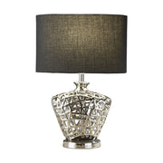 Lampada Da Scrivania Contemporanea Rete Metallo Cromo 1 Luce E27