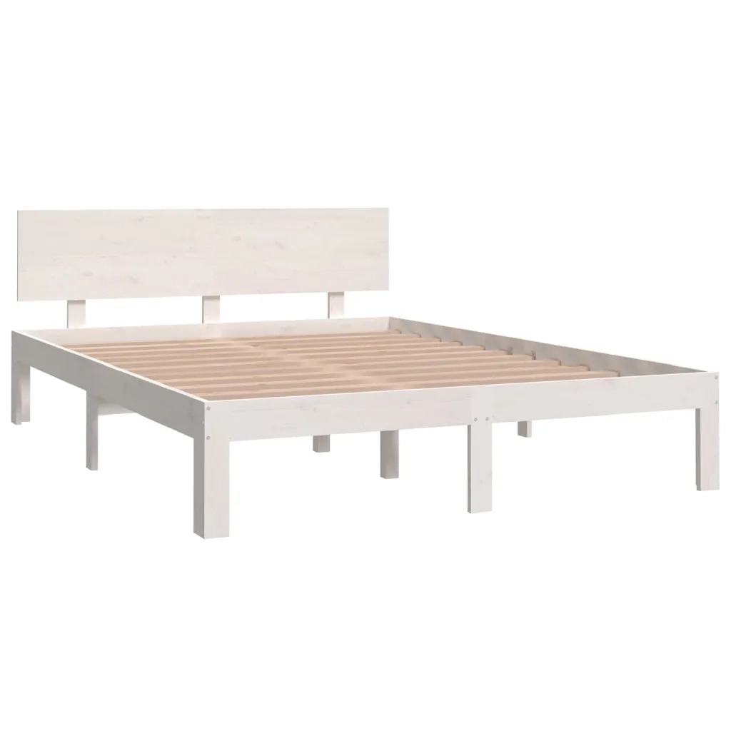 Giroletto-Struttura Letto Bianco in Legno Massello 135x190 cm Double 989349
