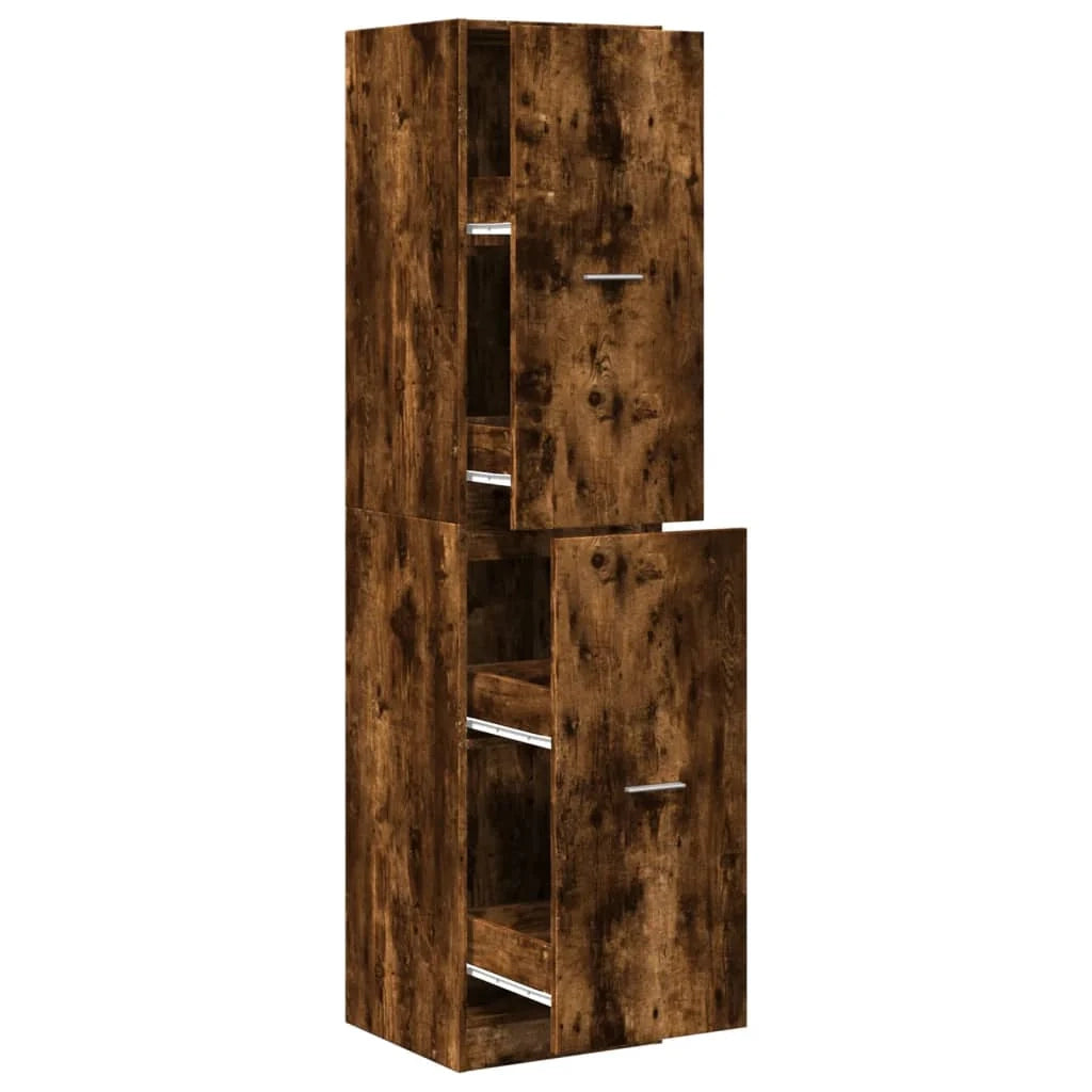 Mobiletto da farmacia in rovere affumicato 40 x 41 x 174 cm ampio spazio di archiviazione multiuso legno ingegnerizzato finitura rovere affumicato 02_0055671
