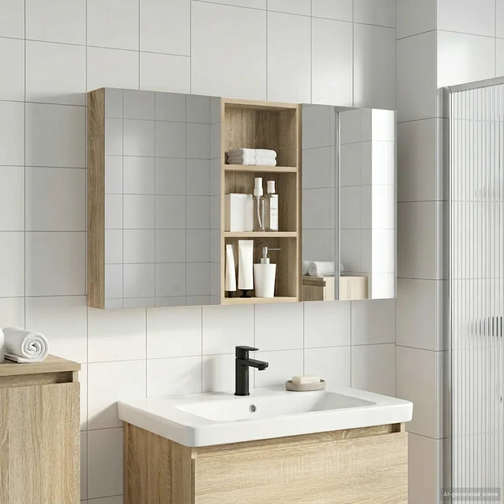 Set di Armadi da Bagno con porta 3 pcs 110 x 10,5 x 60,5 cm 3403714