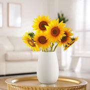 Vasca Ceramica Bianca, Vaso Ceramico Decorativo Moderno, Vaso Ronde Opaca per Pampas, Tazza per Tavolo Stile Rurale Tavola Boho Decorazione, Vasca 17cm Alto per Ufficio, Salotto, Camera da Letto, Decorazione per Tavolo