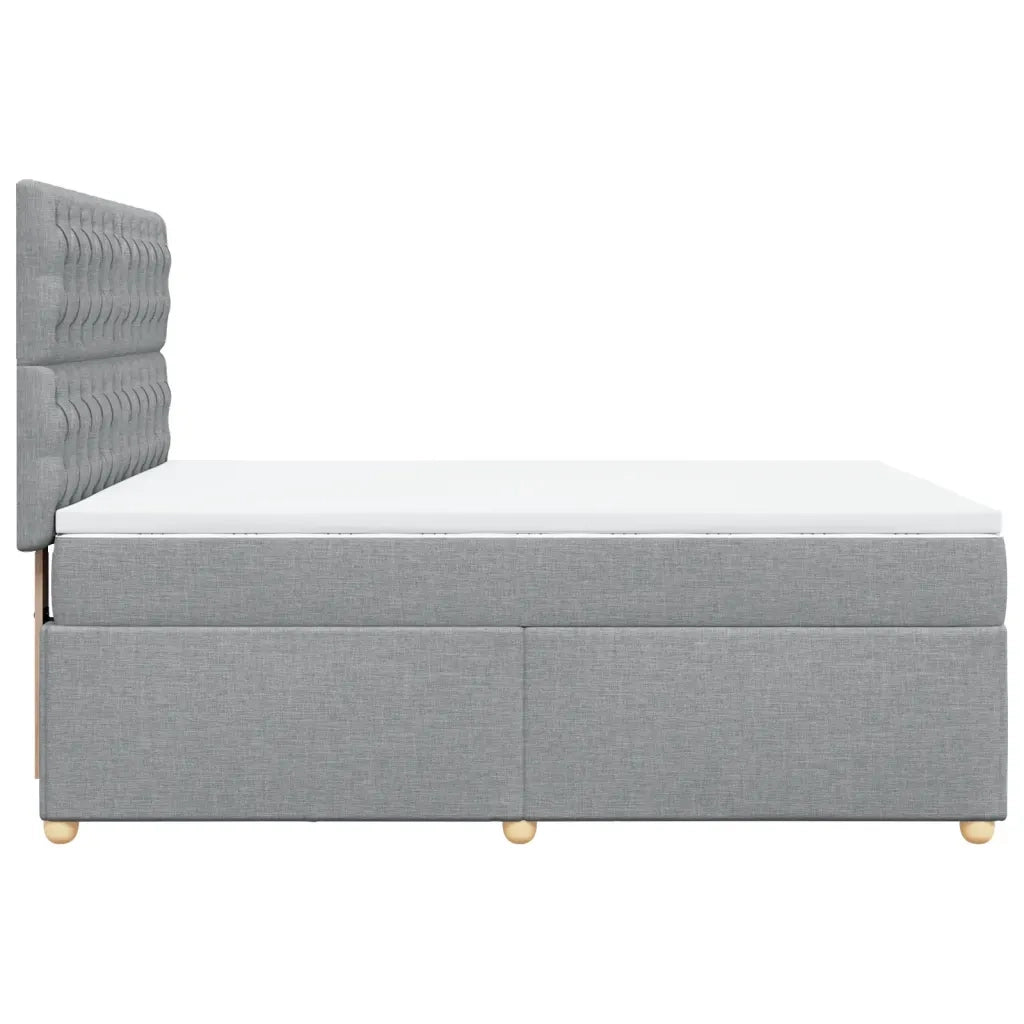 Giroletto a Molle con Materasso Grigio Chiaro 140x190cm Tessuto