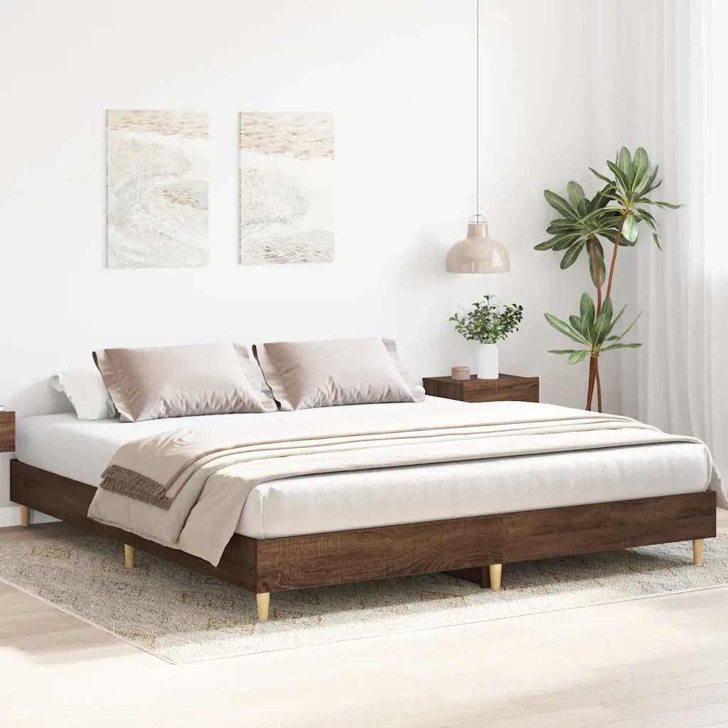 Giroletto senza Materasso Rovere Marrone 160x200 cm Truciolato