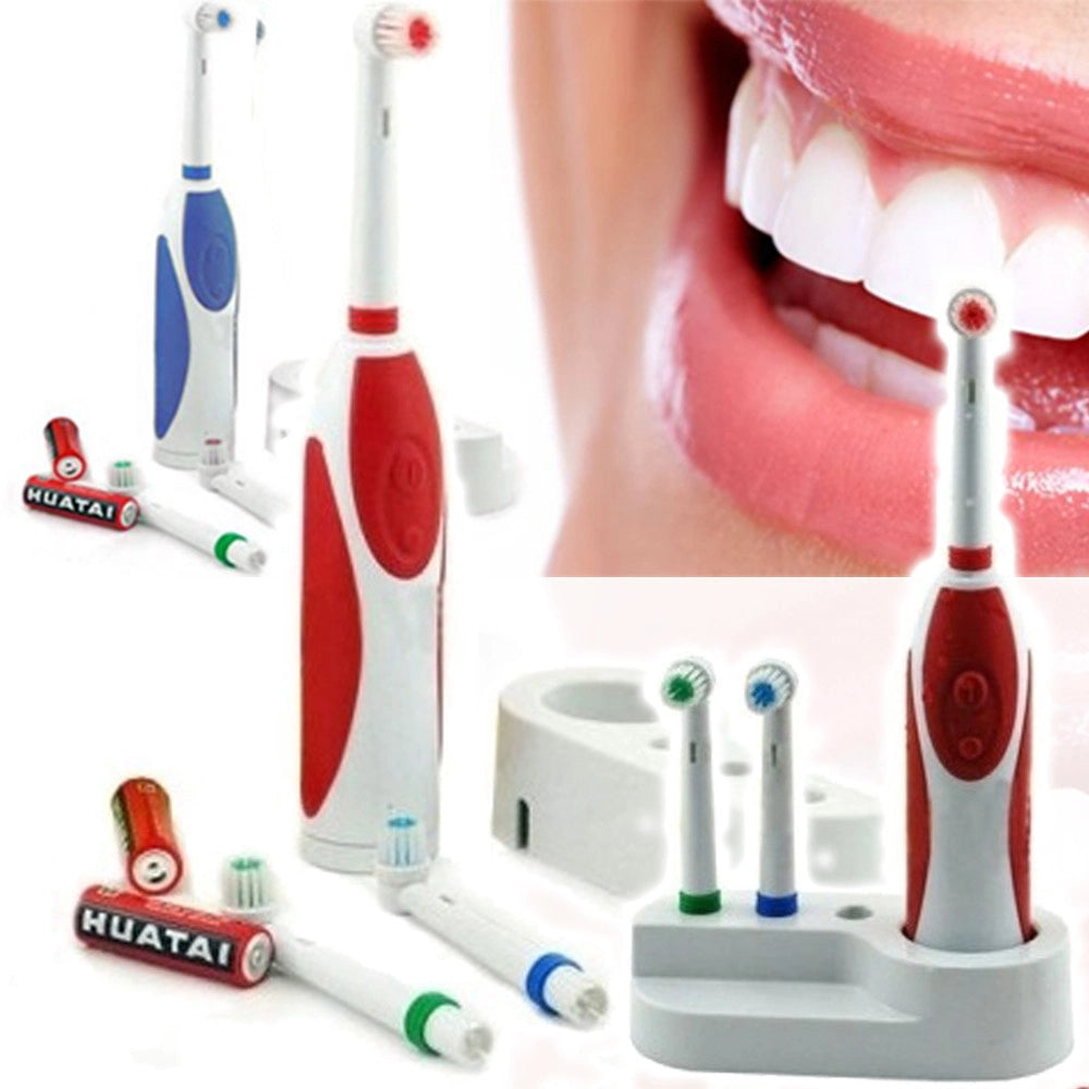 Trade Shop - Spazzolino Per Denti Elettrico Con Testine Intercambiabili Corpo Impermeabile -