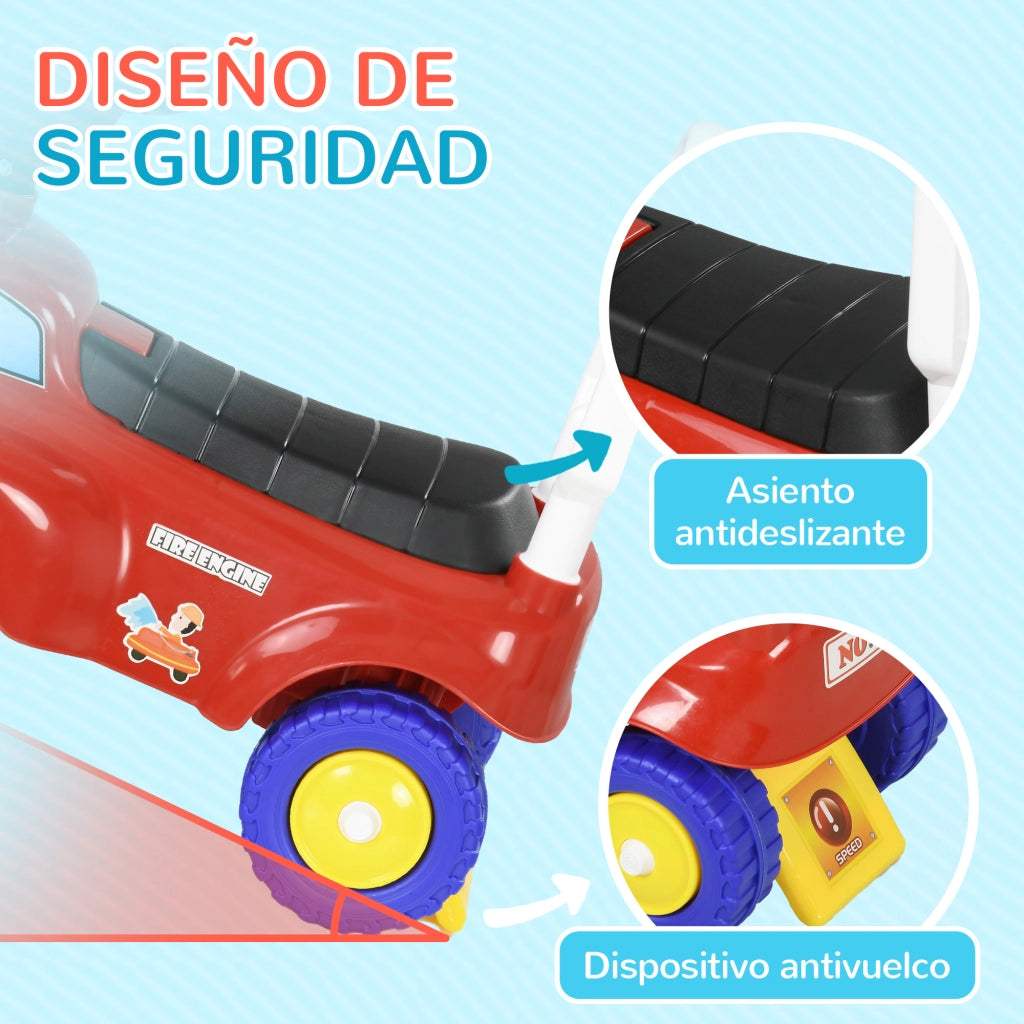 Coche Correpasillos Bambini con Luci e Musica ¨C Zephmum ¨C Rosso 49x24x42 cm
