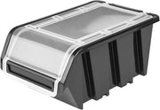 10 x scatola di archiviazione con coperchio - 120 x 200 x 90 cm - nero - scatola di plastica per archiviazione - stivabile - cassa di lavoro per la classificazione