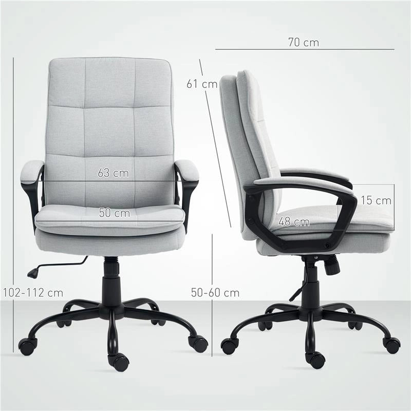 SEDIA DA UFFICIO ERGONOMICA CON SCHIENALE ALTO ALTEZZA REGOLABILE E DONDOLO GRIGIO