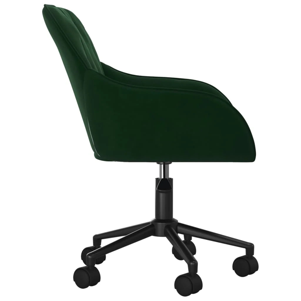 Sedia girevole da ufficio/studio velluto verde scuro 02_0024186