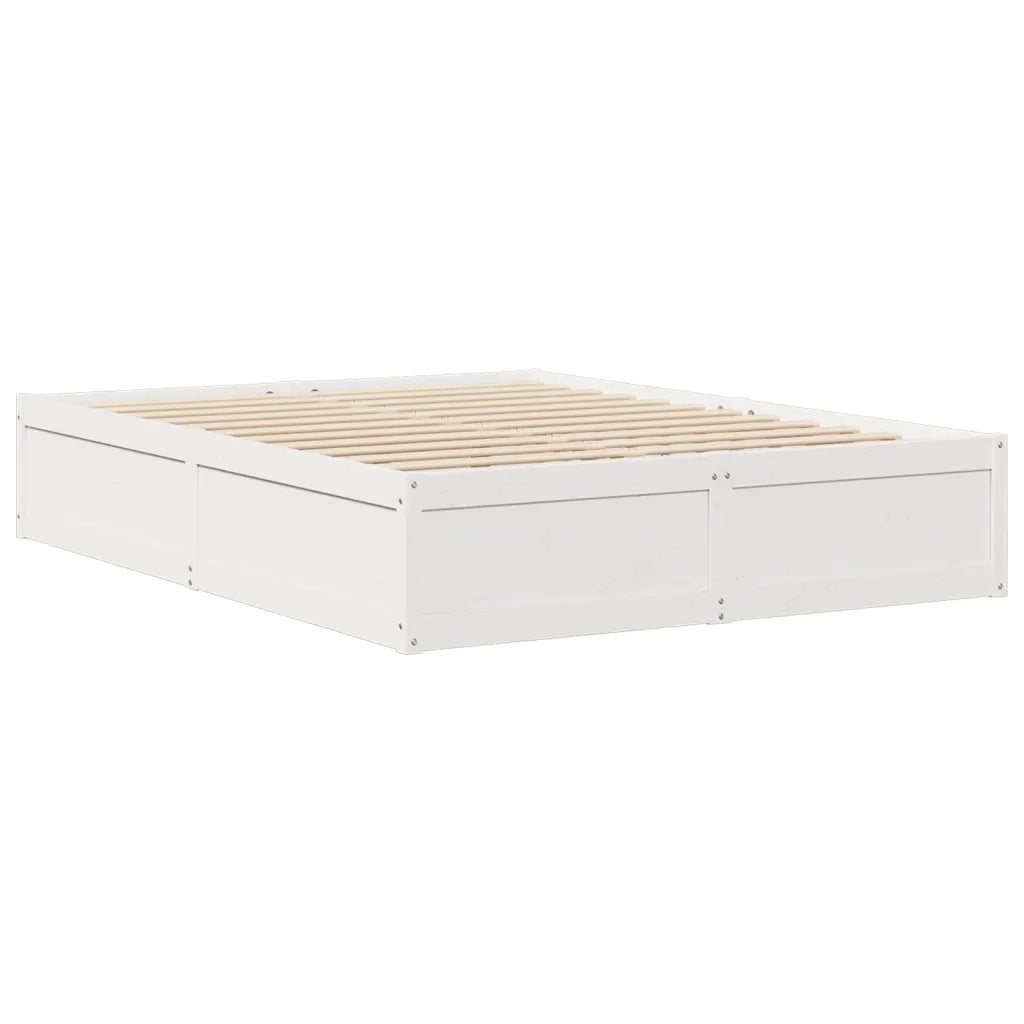 Letto senza Materasso Bianco 140x190 cm Legno Massello di Pino 3282382