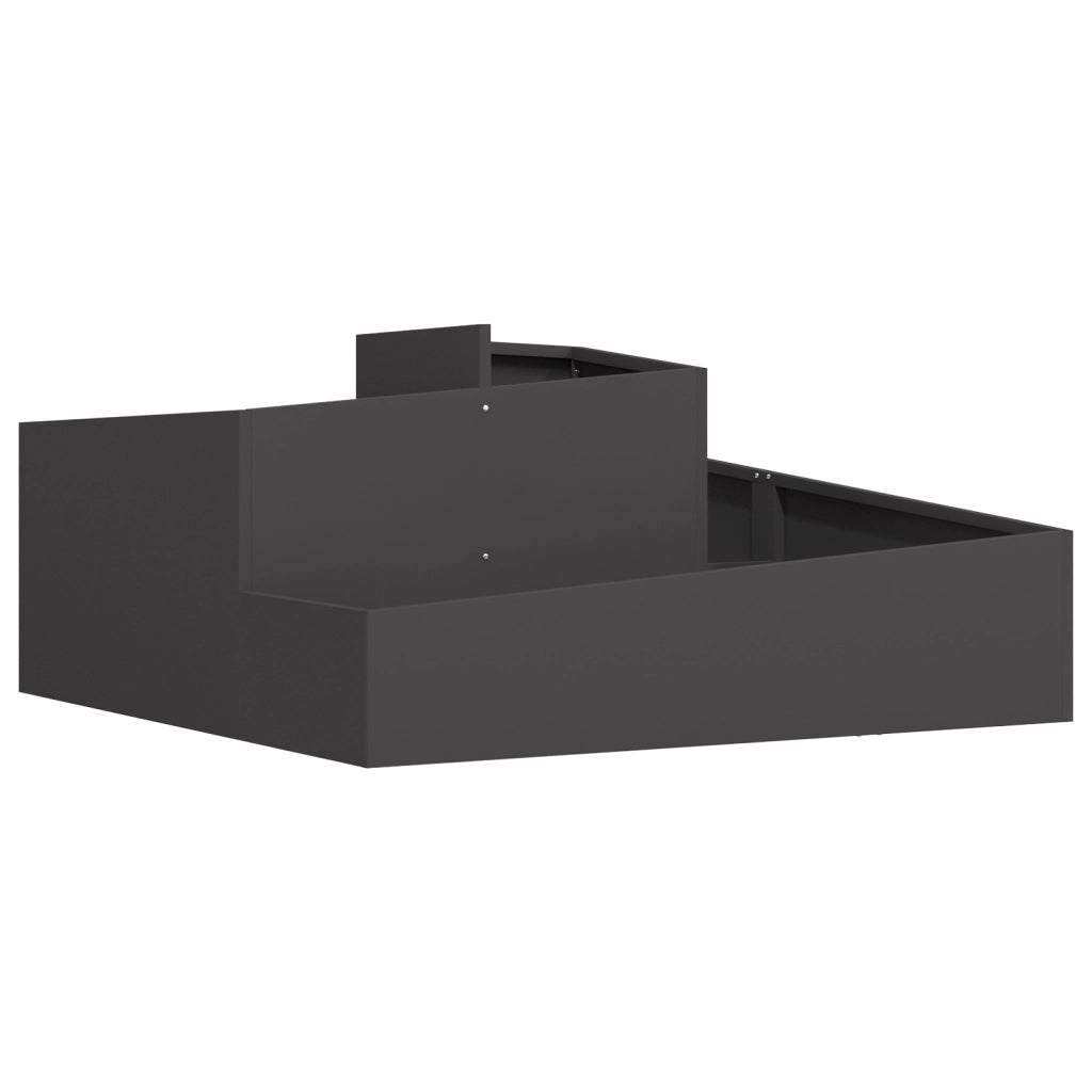 Vasi & Fioriere Nero Metallo Grande Intarsi decorativi Fioriera