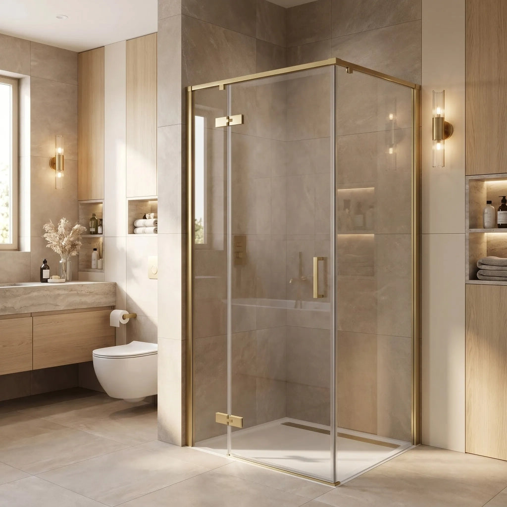 Cabina Doccia Rea Bruno 90x90 Brush Gold