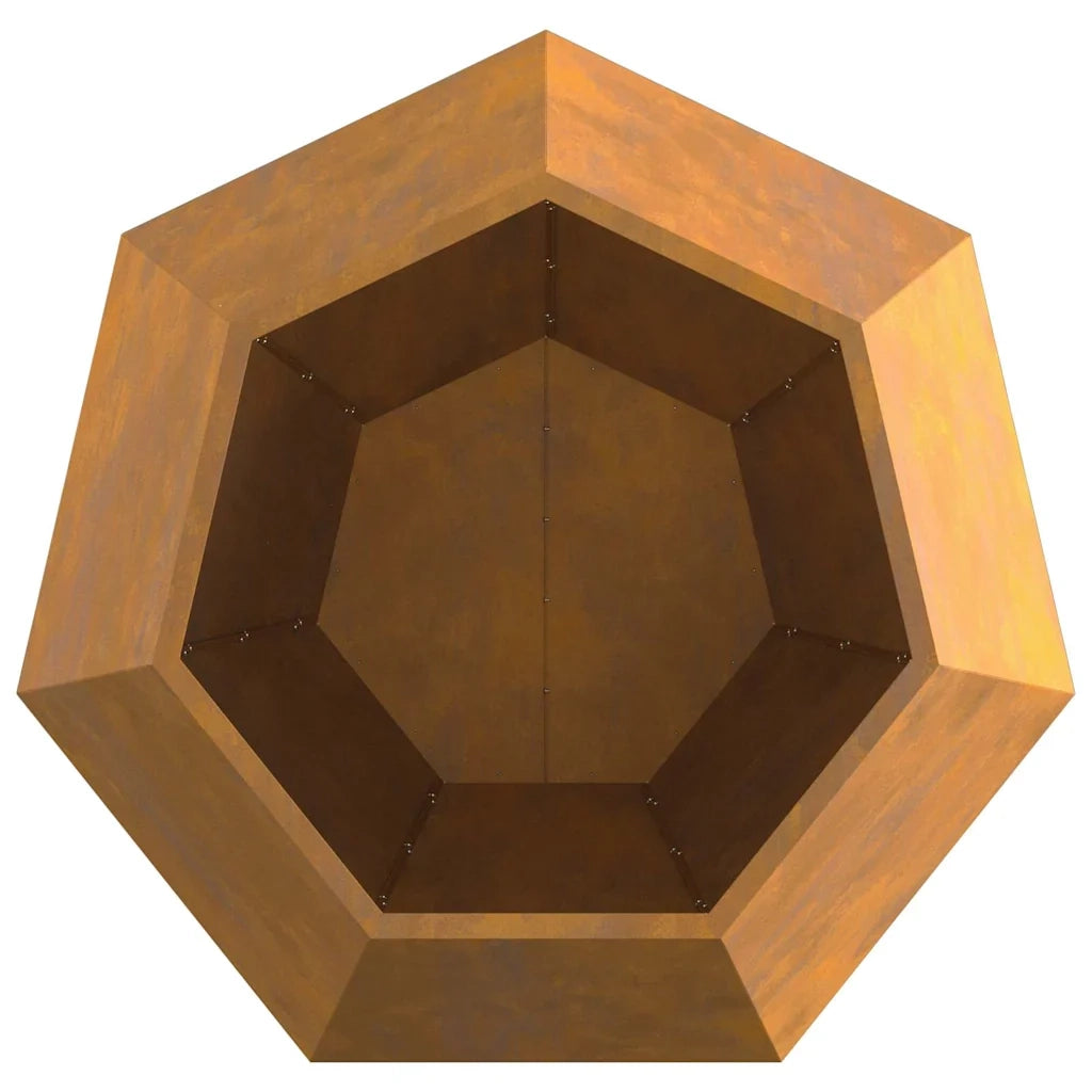 Pratica fioriera rettangolare dal design rustico 100 x 100 x 80 cm realizzata in acciaio arrugginito 02_0053102