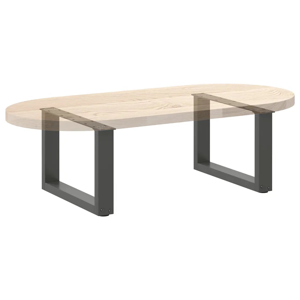 Gambe per Tavolino da CaffÃ¨ a Forma di U 2 pz Antracite 50x(30-31) cm Acciaio