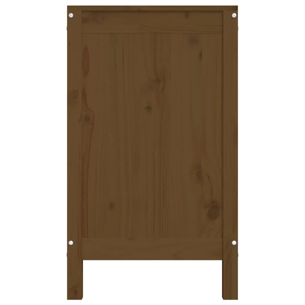 Contenitore per Bucato Ambra 88,5x44x76 cm Legno Massello Pino 823582