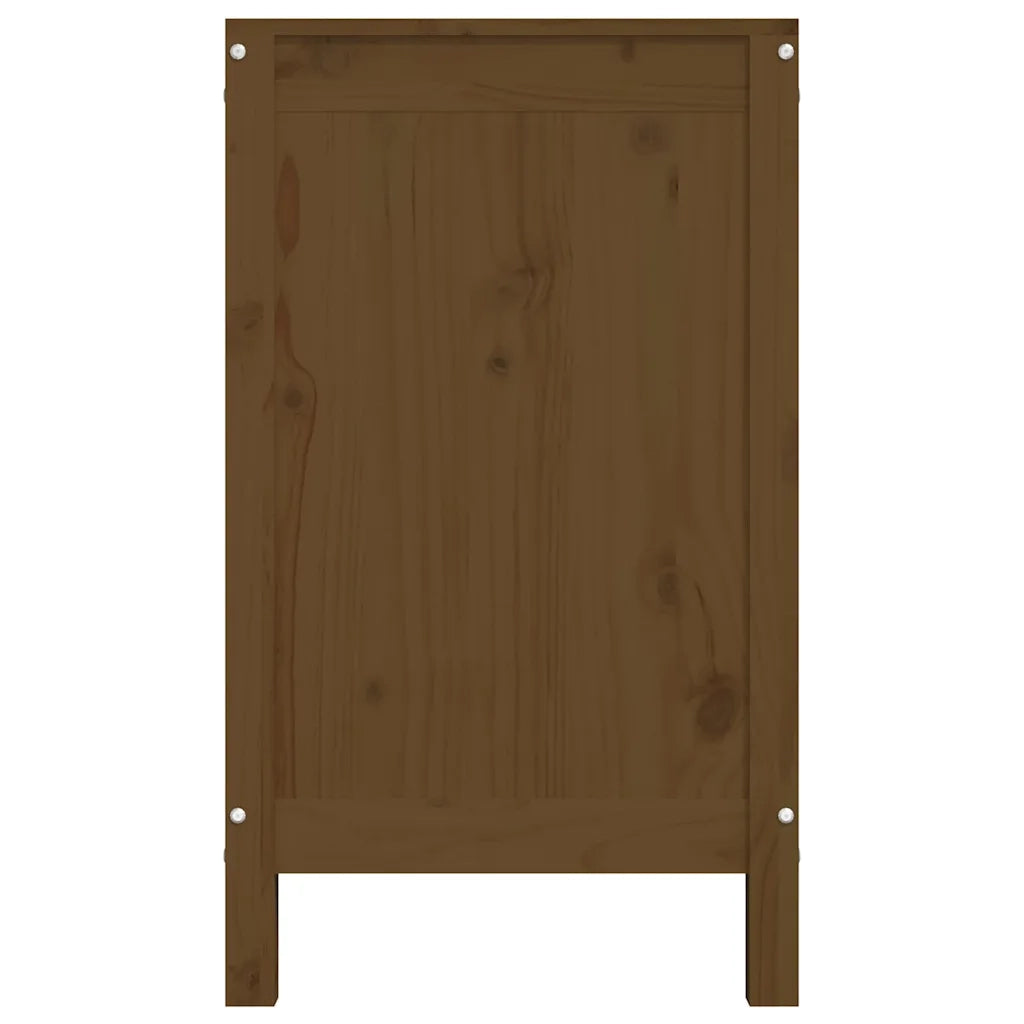Contenitore per Bucato Ambra 88,5x44x76 cm Legno Massello Pino 823582