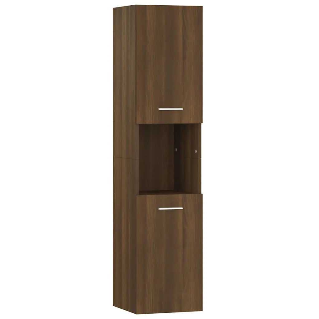 Mobile da Bagno Rovere Marrone 30x30x130cm in Legno Multistrato 815641