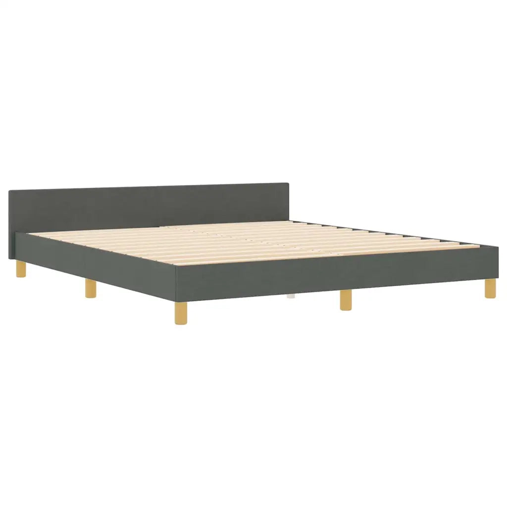 Struttura del letto Grigio scuro 180 x 200 cm Tessuto 3344747