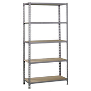Scaffale in metallo Simon Rack senza viti colore grigio/legno 5 ripiani 1800x900x400 mm Made in Spain