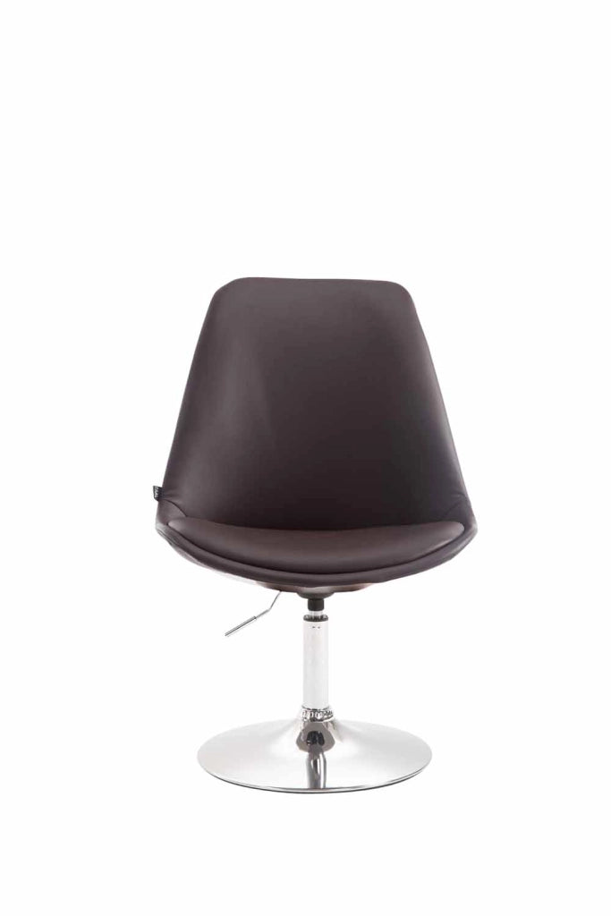 Sedia da pranzo MAVERICK in similpelle marrone,cromo