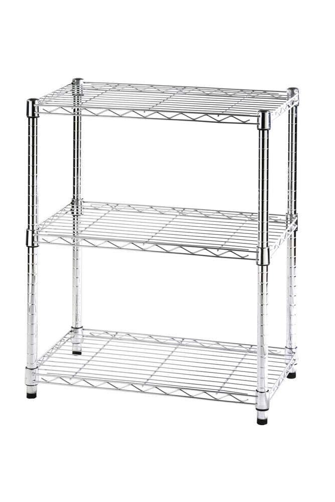 Archimede scaffale metallico libreria light cromata 3 ripiani cm 36 x 61 x h. 75cucina bagno garage cabina armadio
