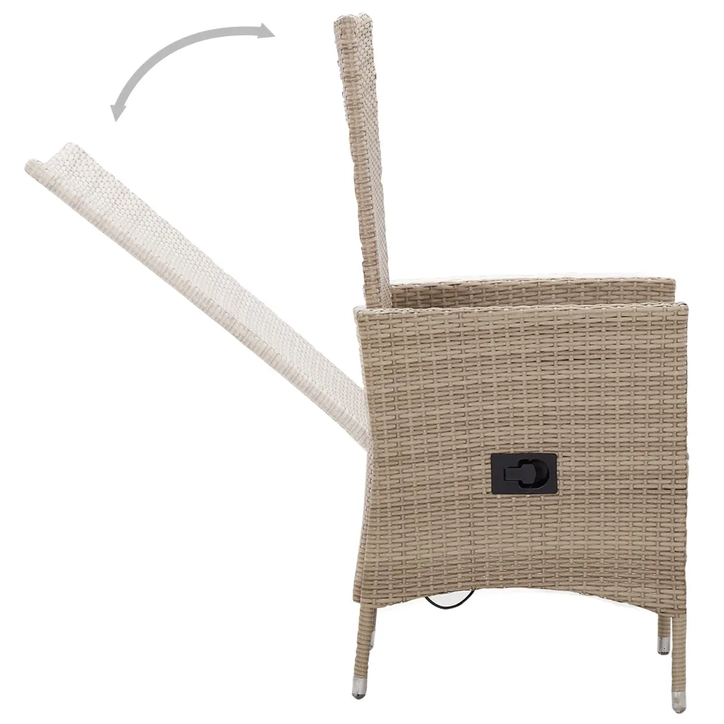 Set da Pranzo da Giardino 3 pz con Cuscini Beige 3099437