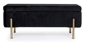 Panca Fondo Letto 2 Posti 110x42x42 cm con Vano Contenitore Irina Nero