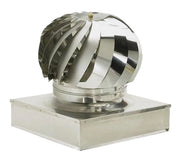 FUMAIOLO VENTOLINO INOX CAPPELLOTTO GIREVOLE QUADRO CM.37X37 COMIGNOLO STUFA
