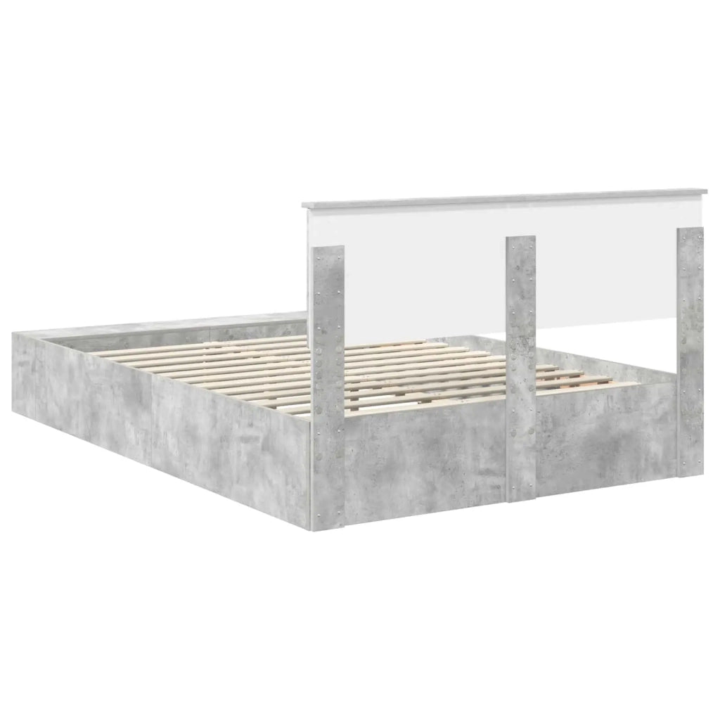 Struttura del letto con lo scaffale Grigio cemento 150 x 200 cm 3408357
