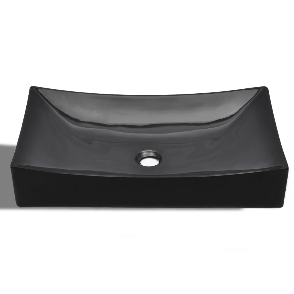 Lavandino da bagno in ceramica nera rettangolare 141926