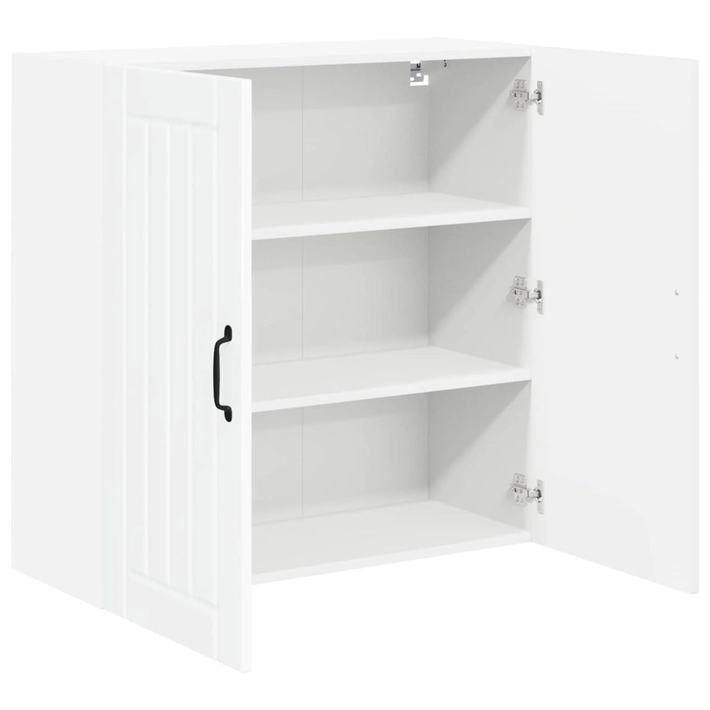 Moderno pratico mobile da cucina portaoggetti interno 80 x 31 x 80 cm in legno ingegnerizzato bianco lucido 02_0054076