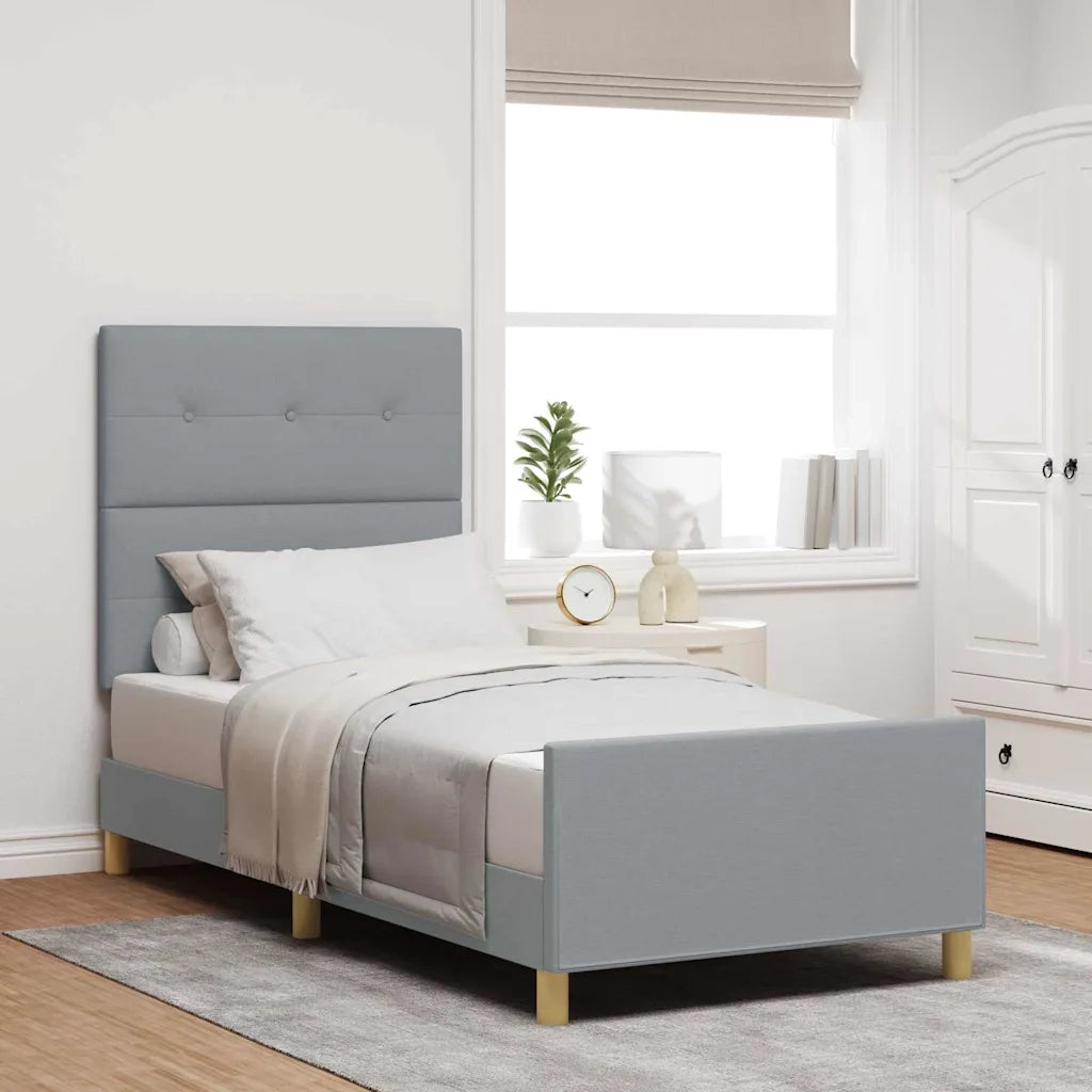 Struttura del letto Grigio chiaro 80 x 200 cm Tessuto