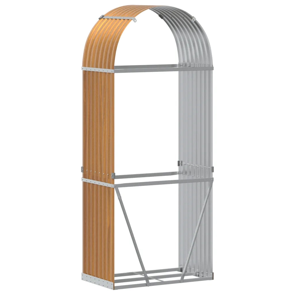 Portaceppi Effetto Legno 80x45x190 cm in Acciaio Zincato 364580