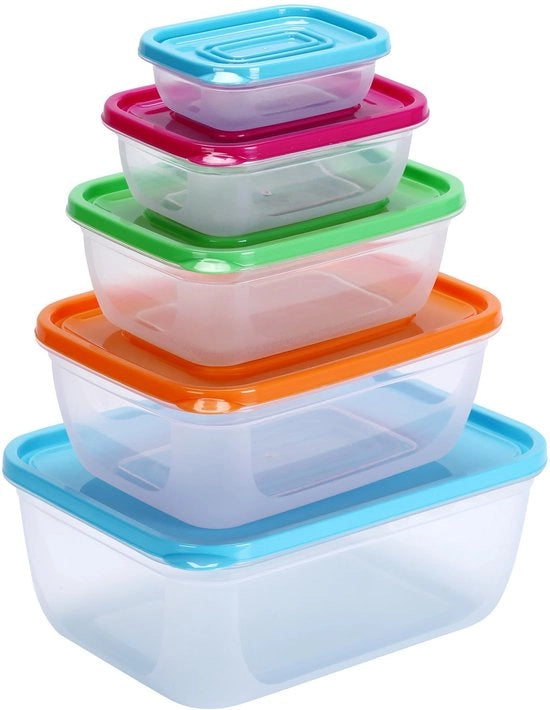 Contenitore in plastica BPA libero - Stivale - Scatola di stoccaggio con coperchio - Adatto per microonde/congelatore - Rettilineo - Contenitori di stoccaggio